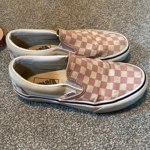Pink and white checkered vans